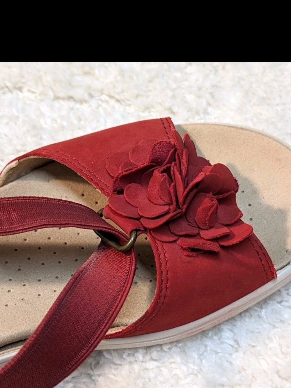 Hannah Red Floral Slingback Comfort Sandal, Sz 7 - Picture 8 of 9
